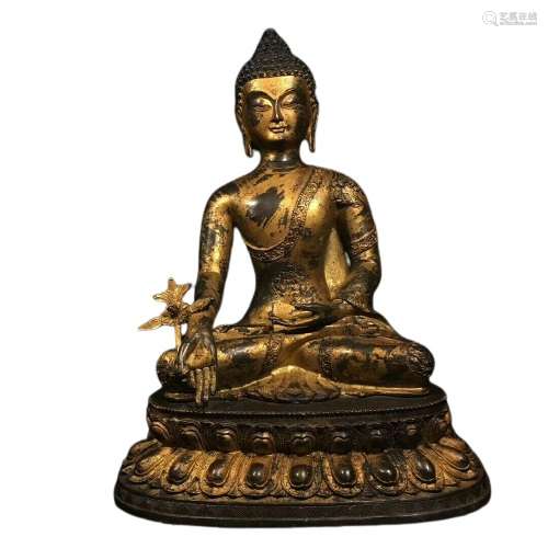 Chinese Gilt Bronze Buddha Figure Ming Dynasty