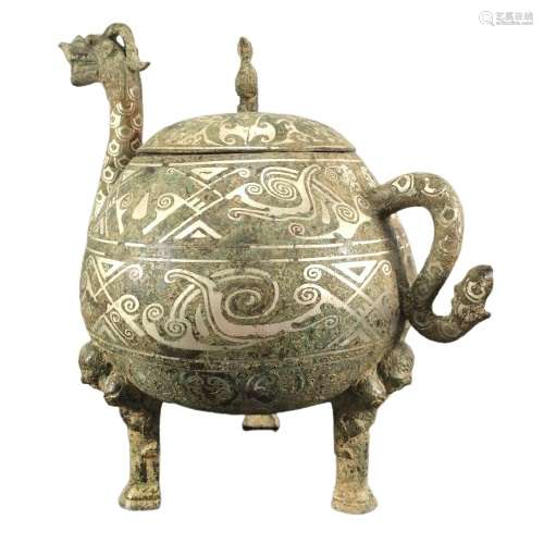 Chinese Silver And Bronze Teapot Ming Dynasty