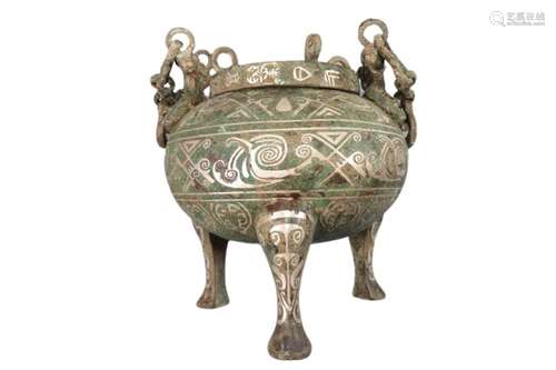 Chinese Silver And Bronze Tripod Censer Ming Dynasty