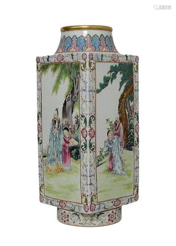 Chinese Famille Rose Porcelain Vase Qing Dynasty