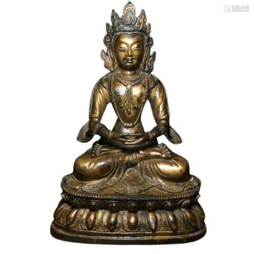 Chinese Gilt Bronze Buddha Figure Ming Dynasty