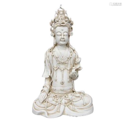 Chinese White Dehua Porcelain Buddha Figure Qing Dynasty