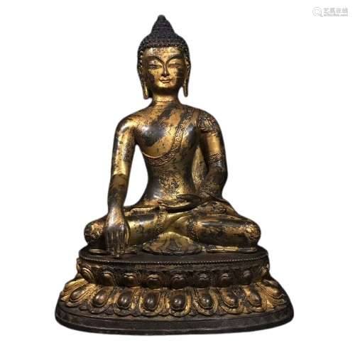 Chinese Gilt Bronze Buddha Figure Ming Dynasty