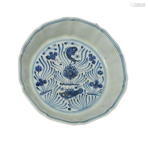 Chinese White And Blue Porcelain Washer Xuande Mark