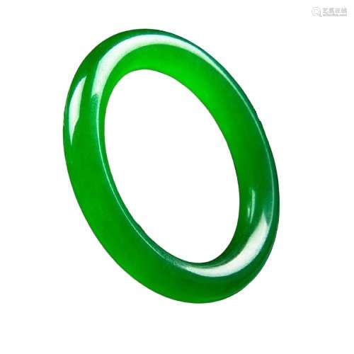 Chinese Natural Green Jade Bangle