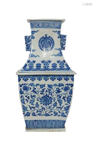 Chinese White And Blue Porcelain Vase Qianlong Mark