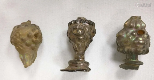 Three pieces façon de Venise wine glass stems