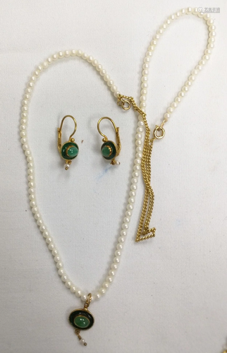 Two Necklaces and Earrings