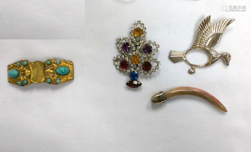 Belt Clip and Two Brooches and other