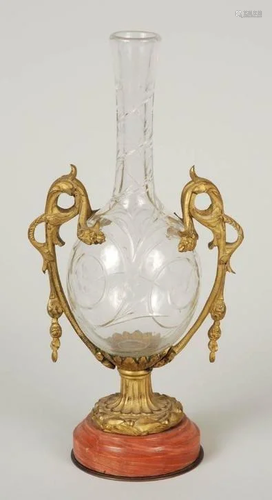 Napoleon III Bronze & Crystal Vase