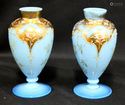 Pairs of Blue Glass Vase