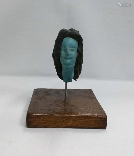 Rare An Egyptian Glass Female Head Inlay