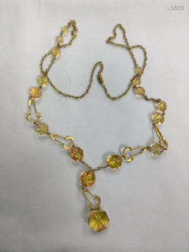 Crystal with Gold Field Necklace