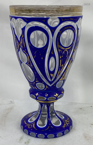 Bohemian Overlay Glass Vessel