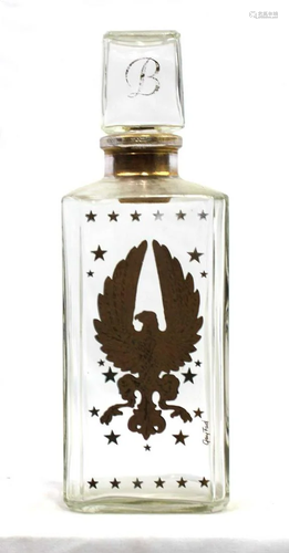 Vintage Liquor Bottle with Gold Eagle