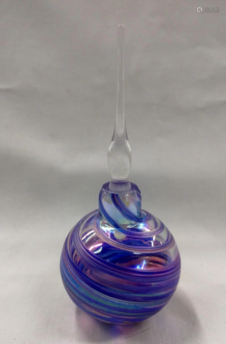 Swirled glass Perfume Bottle by Rosetree Blown