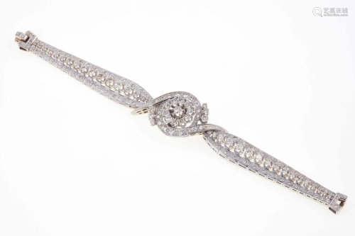 Bracciale con diamanti taglio brillante e huit-huit,