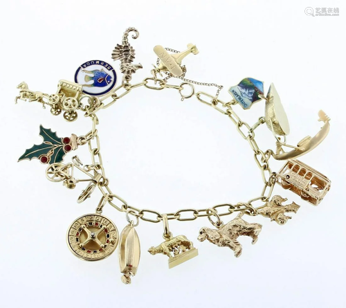 18K Mixed Gold Charm Bracelet