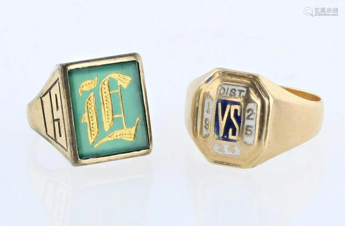 (2) Vintage Class Rings