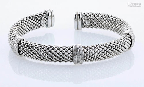 Sterling Silver and Diamond Cuff