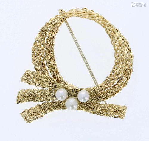 18K Italian Ribbon Brooch