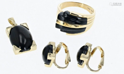 (3) PC Onyx Jewelry Set