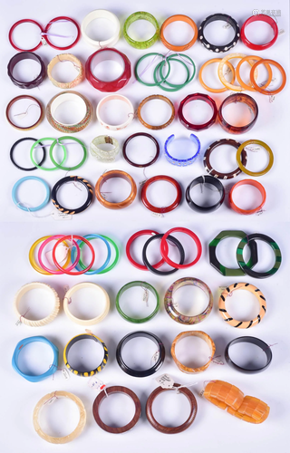 (61) Large Collection Of Bangle Bracelets