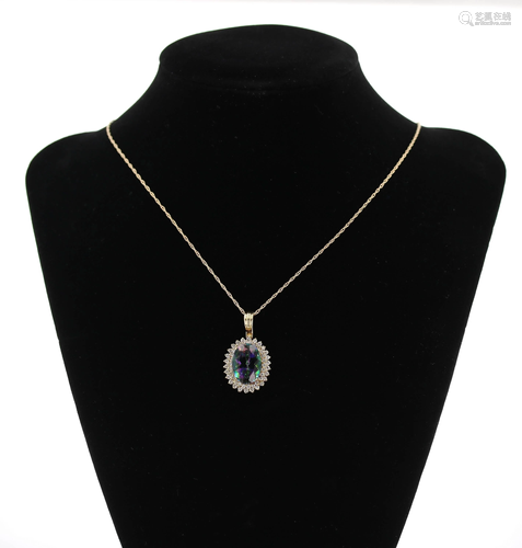 Mystic Topaz Diamond Necklace