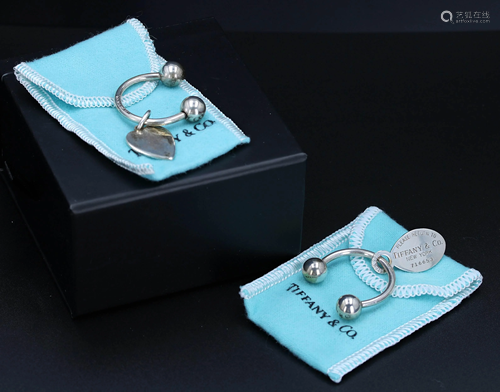 (2) Tiffany & Co. Sterling Key Rings