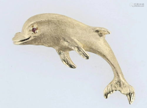 14K Dolphin Pin
