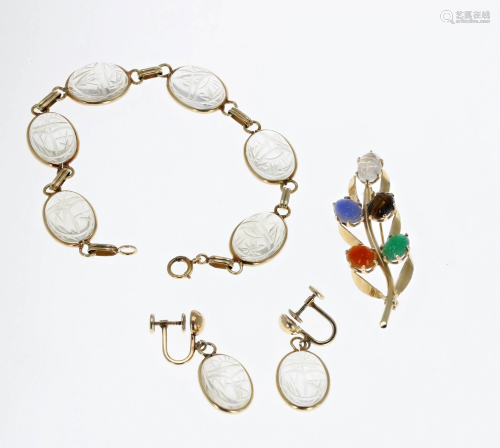 (3) Pc Vintage Scarab Beetle Jewelry Group