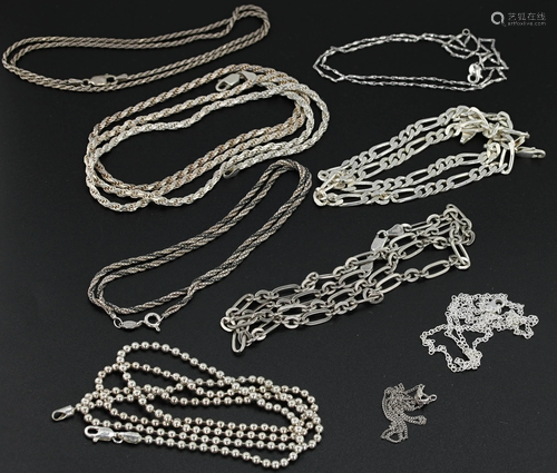 (9) Sterling Silver Chains