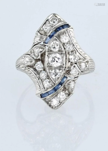 Art Deco Sapphire and Diamond Ring