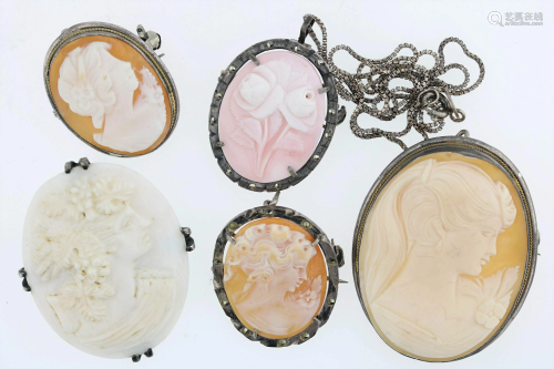 (5) PC Silver Cameo Lot