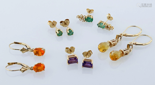 (5) Sets of Gemstone Earrings