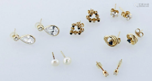 (6) Gold Earring pairs