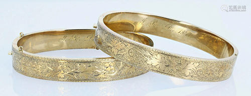 19th C. Matching Pair of Bangle Bracelets