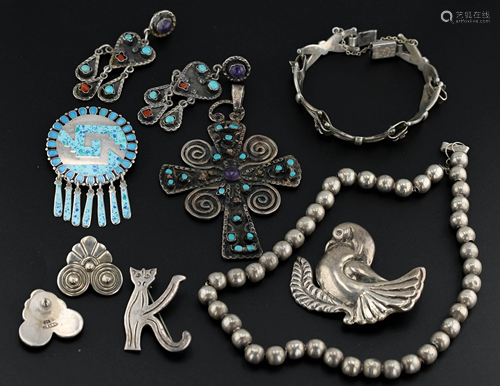 Mexican Silver Jewelry Lot