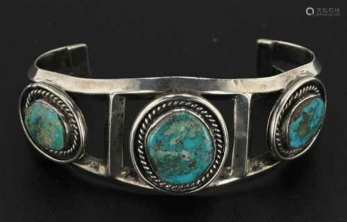 Turquoise Silver Cuff