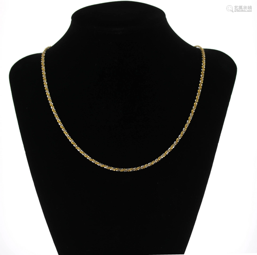 14K Two-Tone popcorn link Chain