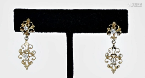 14K Diamond Dangle Earrings