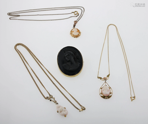 Cameo Necklaces and Brooch