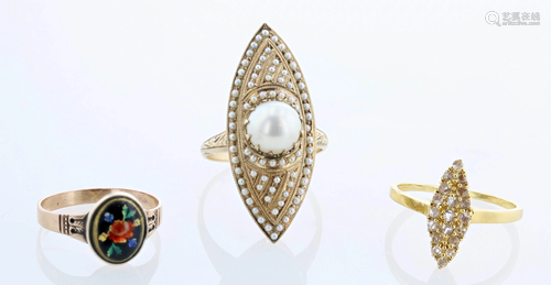 (3) Mixed Karat Gold Rings