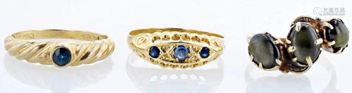 (3) Sapphire Rings