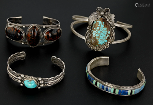 (4) Southwestern Cuff Bracelets and Zuni Cuff