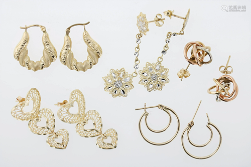 (5) 14K Gold Earring Sets