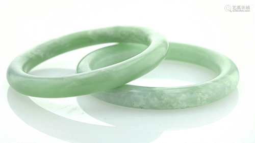 (2) Matching Jade Bangles