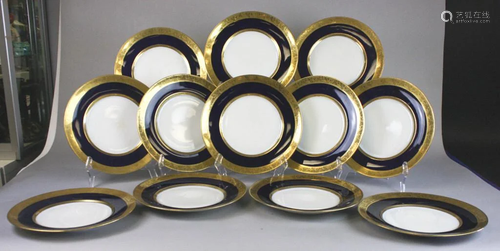 Set of 12 A. Lanternier Limoges Service Plates