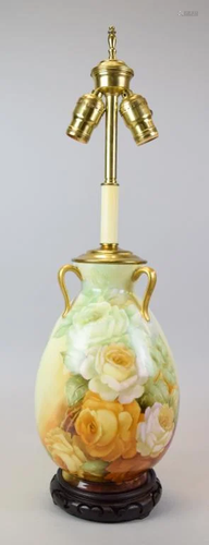 Haviland Limoges Hand Painted Lamp