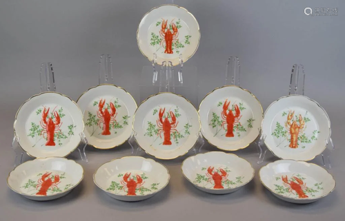 Set of 10 KPM Lobster Dishes